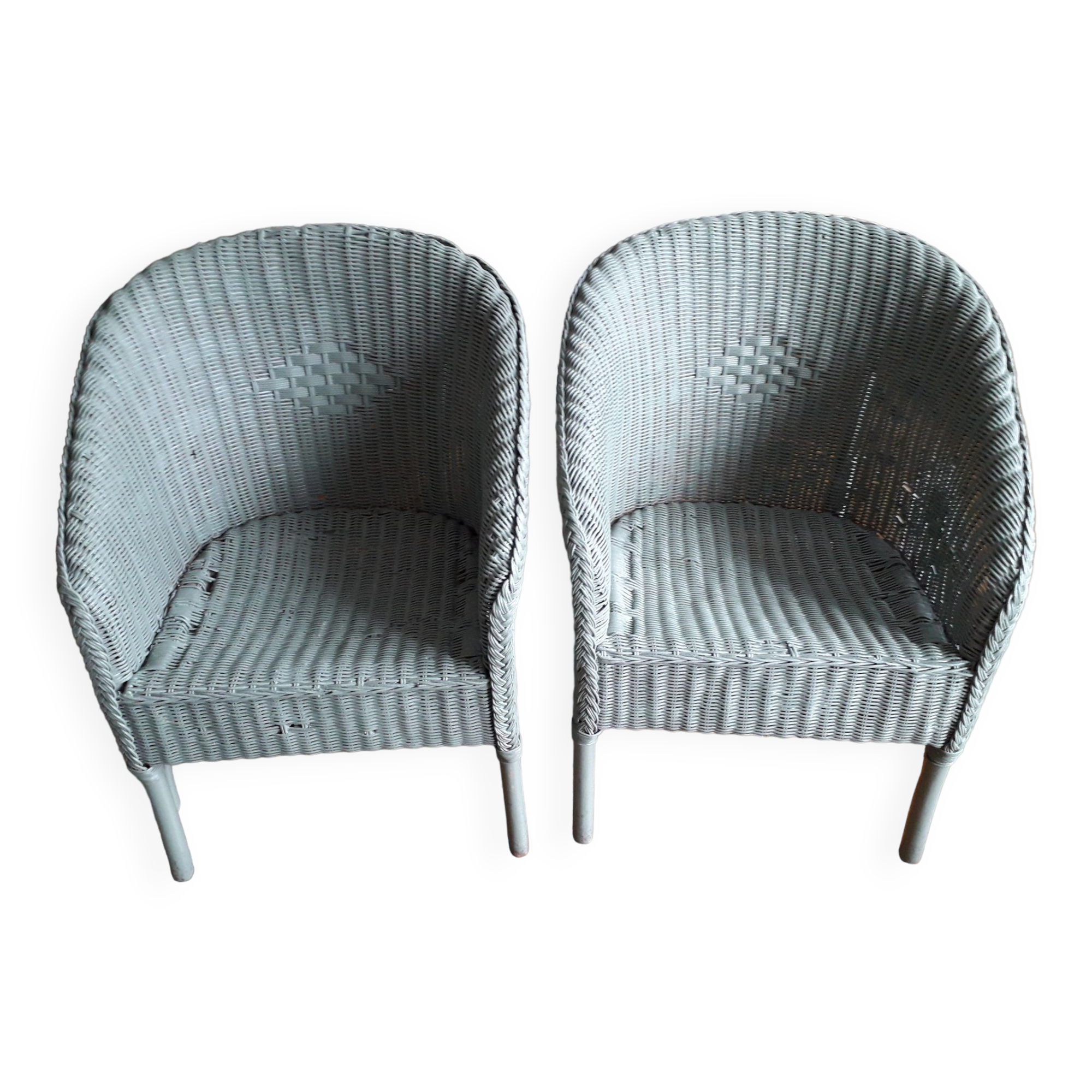 2 fauteuils vintage en rotin