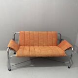Chromed functionalist sofa by Viliam Chlebo, 1970´s, Czechoslovakia