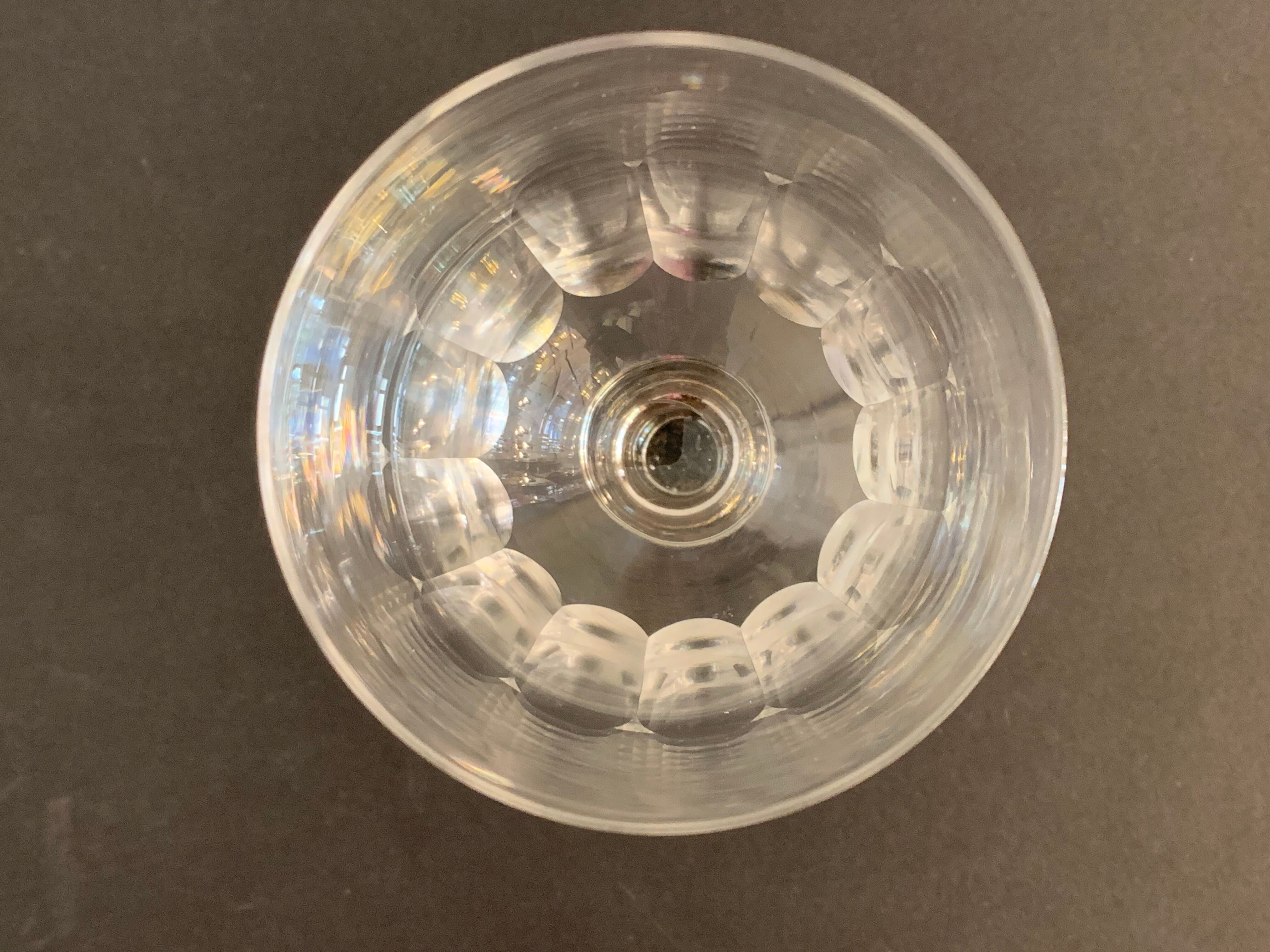 Lot of 8 old glass walking glasses of 2 different sizes