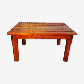 1960 pine slatted coffee table