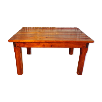 1960 pine slatted coffee table