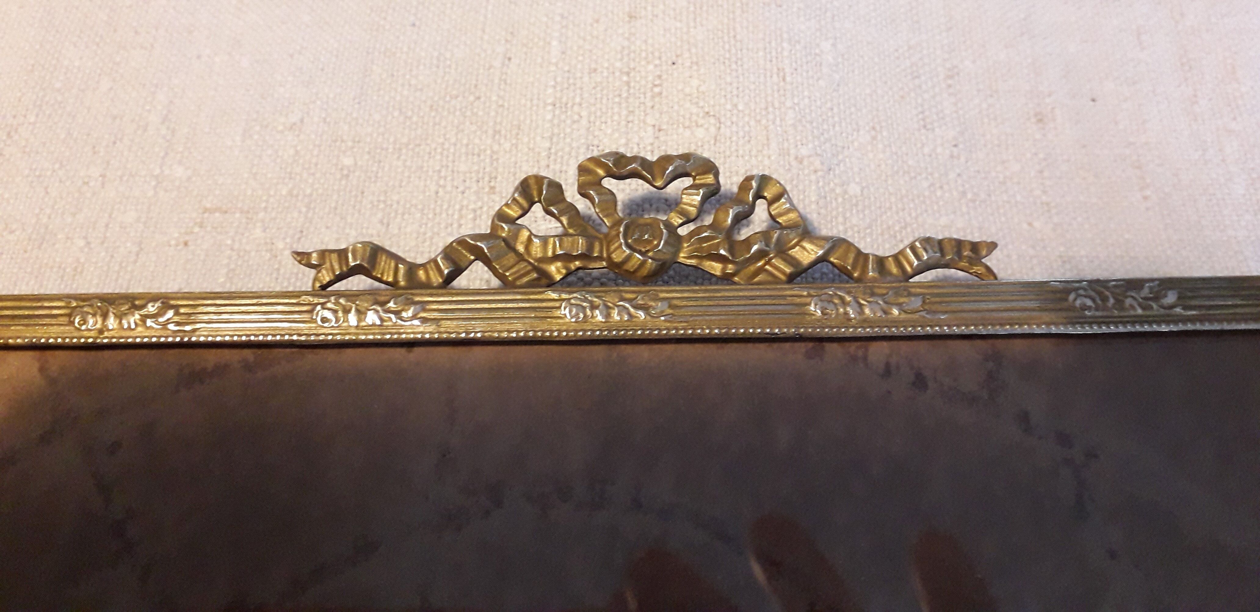 Mirror frame golden brass, Napoleon III 19x28cm