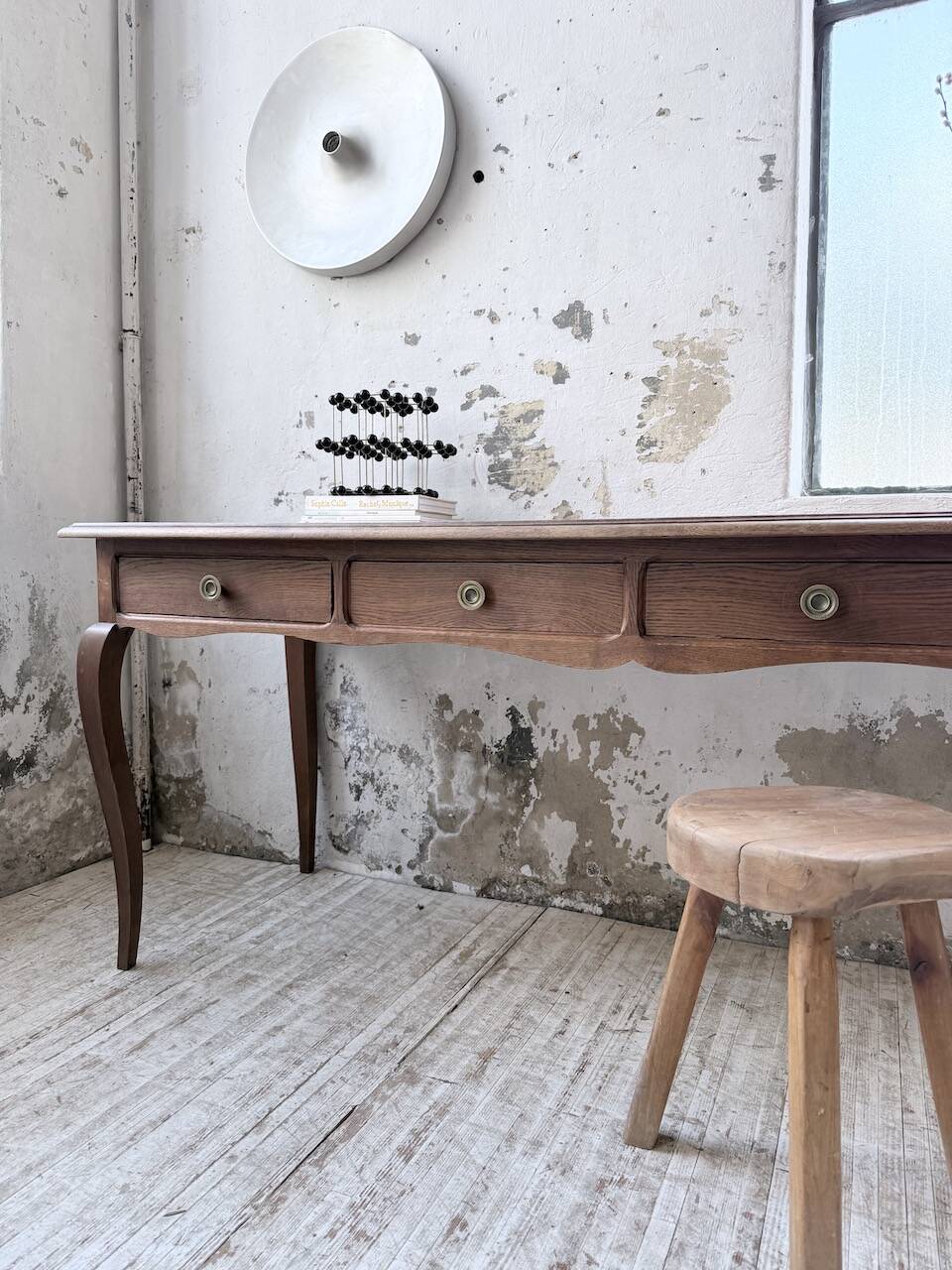Console bureau en chêne 1960