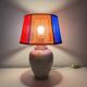 Lampe vintage céramique et abat-jour scoubidou