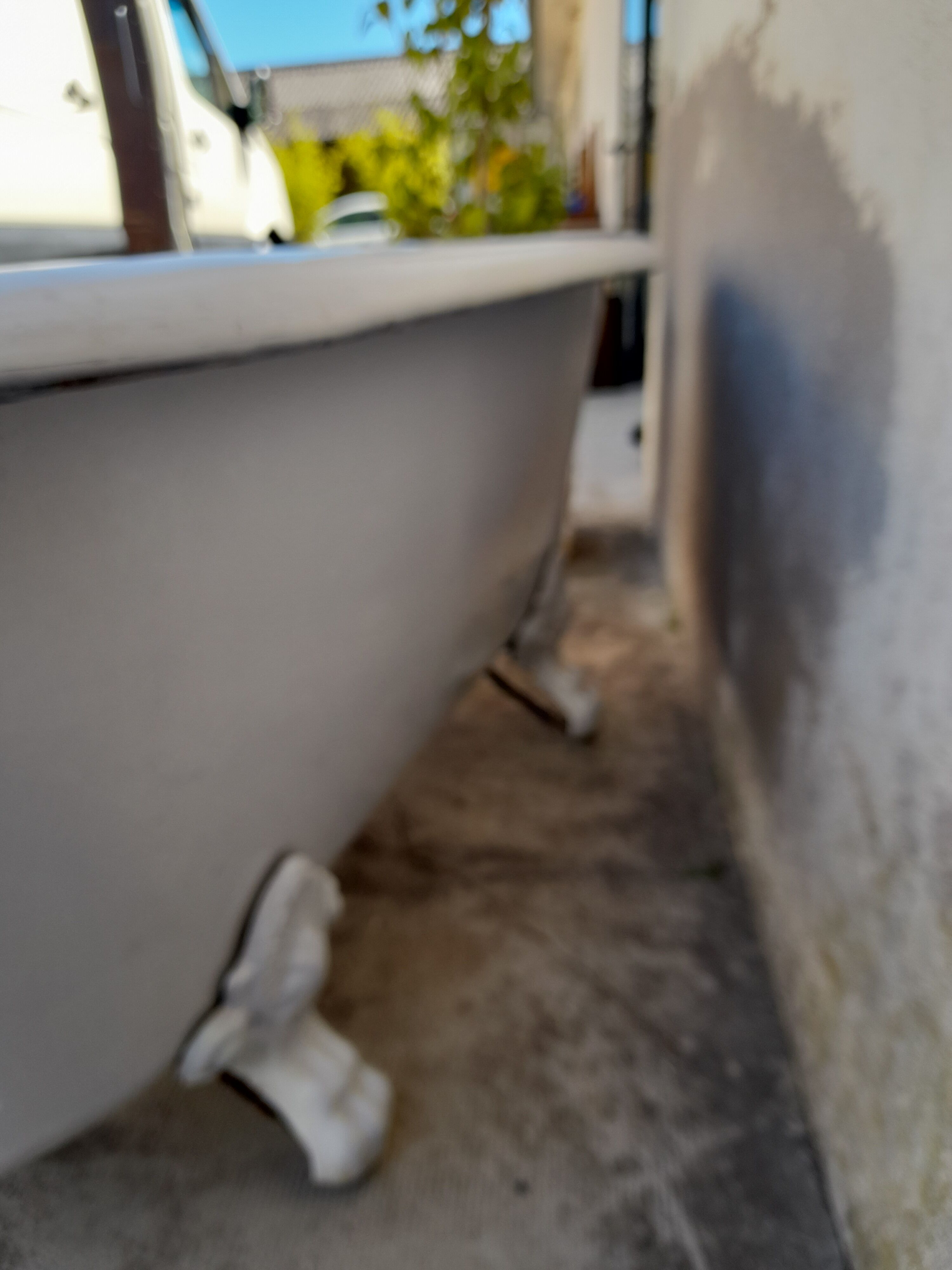 Old enamelled cast bath 19th