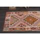 1970s Turkish Oushak Handmade Wool Cotton Pink Runner Rug 98x327