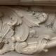 Louis XV style fireplace in white Carrara marble, 19th century