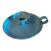 Old cellar rat enamelled metal candlestick