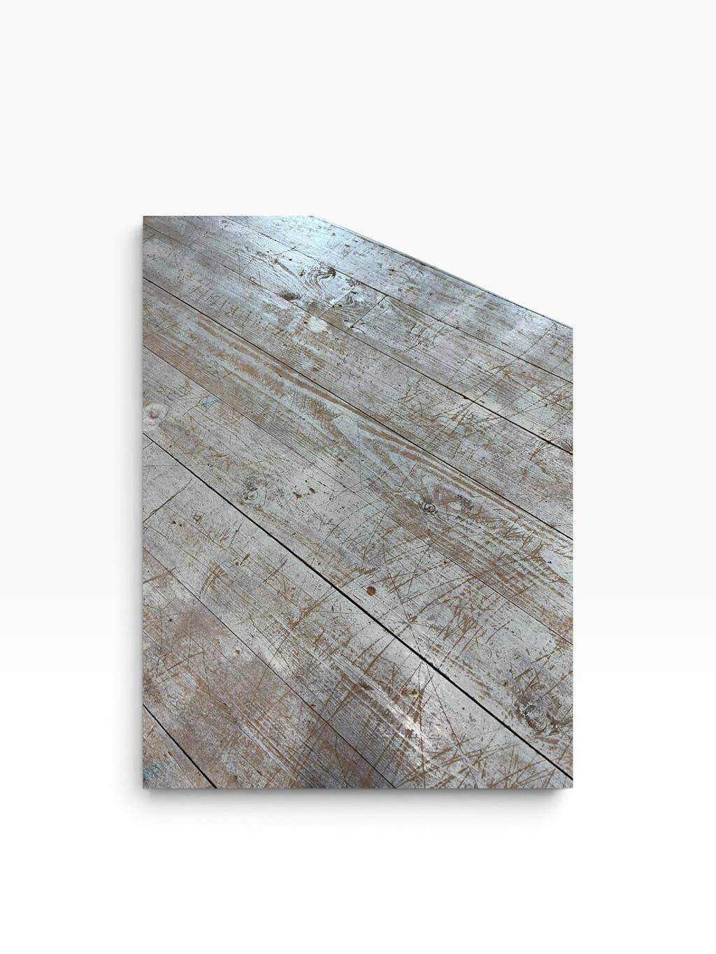 XL vintage dining table in white wood / dining room table