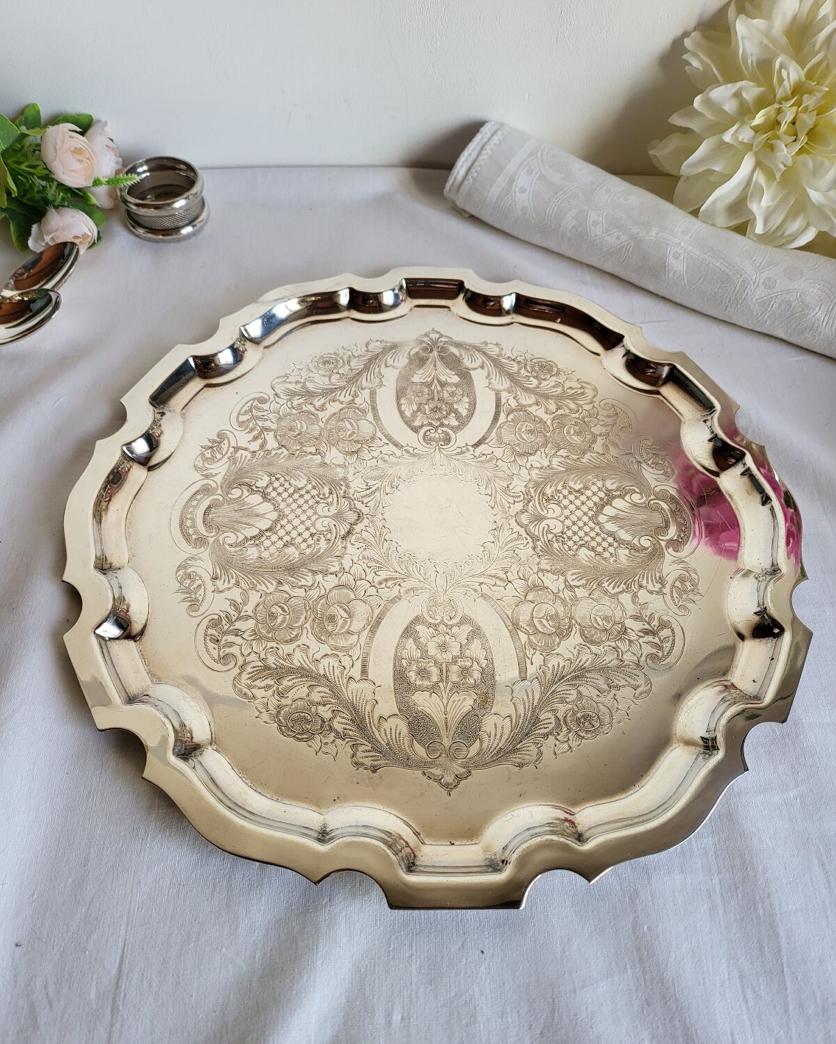 Silver-plated service tray English