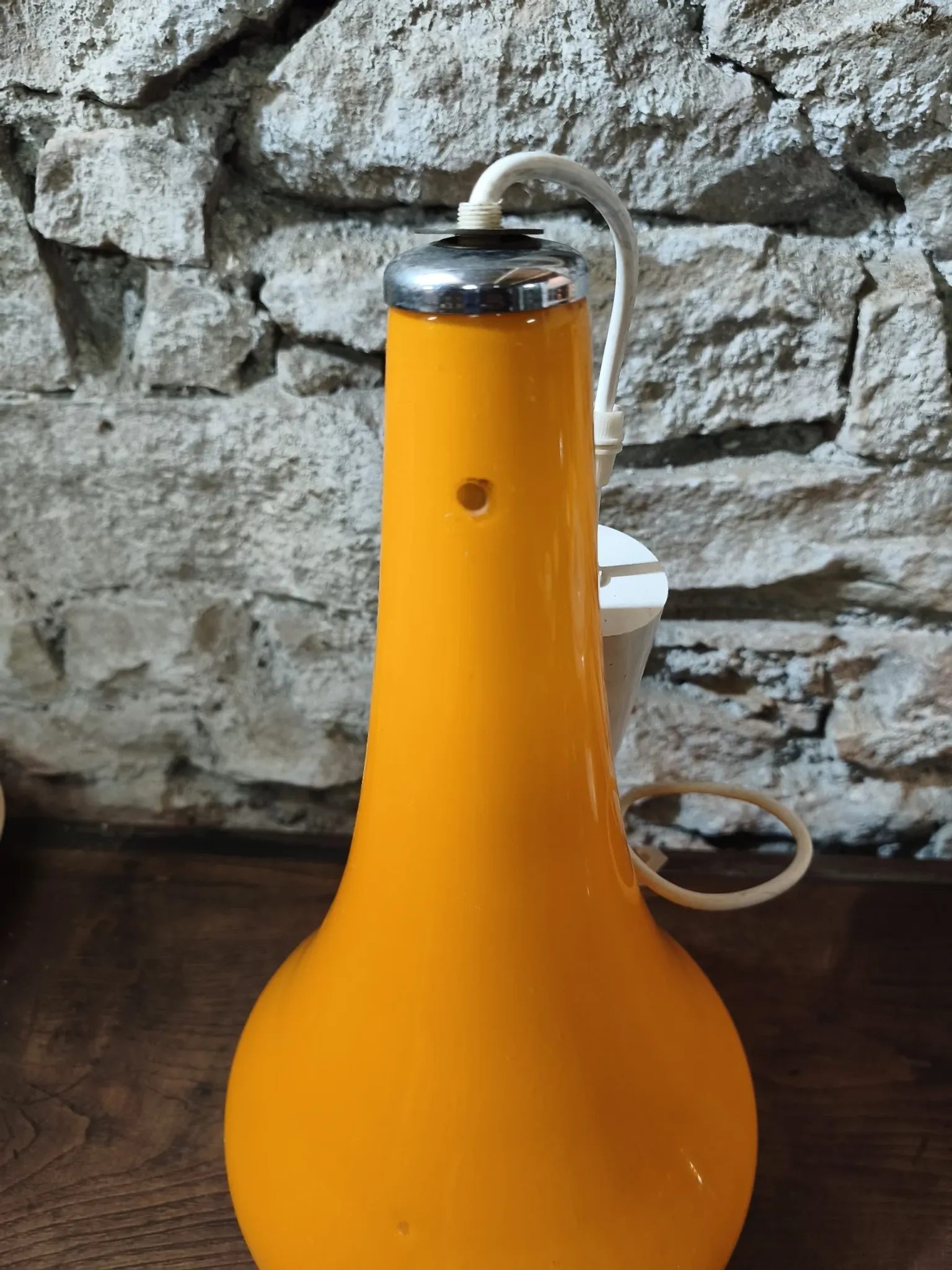 Suspension opaline orange vintage
