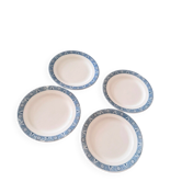 Lot de 4 belles assiettes plates en terre de fer