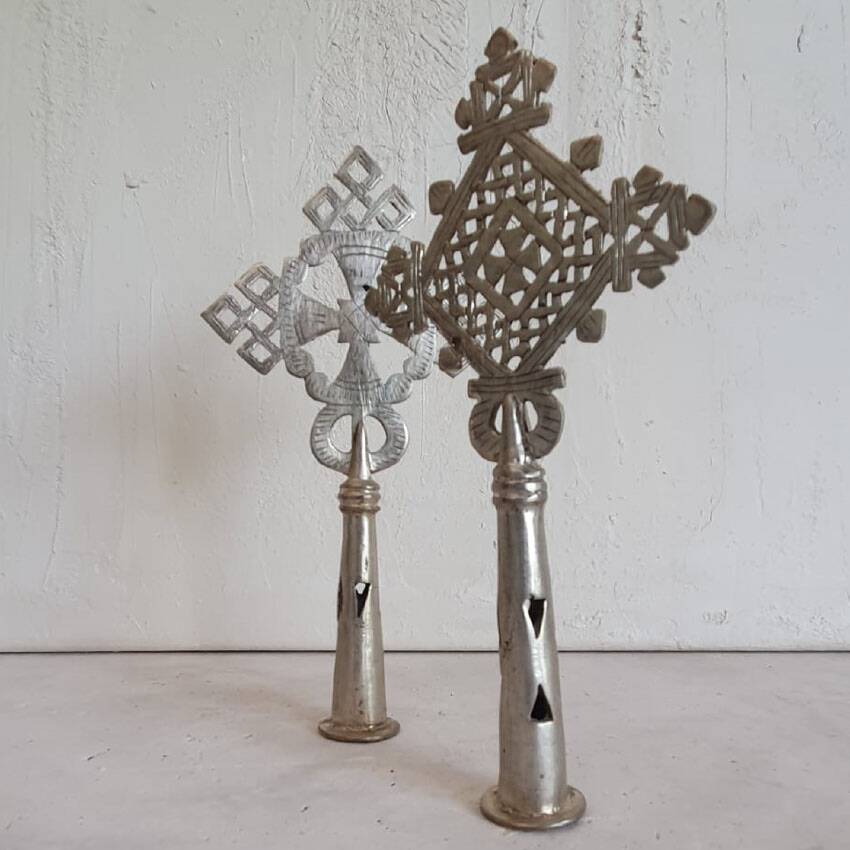 Small Ethiopian Coptic processional cross