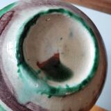 Large vintage enamelled bowl or salad bowl, rustic style