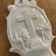 Porcelain holy water font, 19th century.