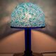 Gae Aulenti pour la lampe de table en verre de Murano Vistosi, 'Neverrino' Murrine bleu-vert