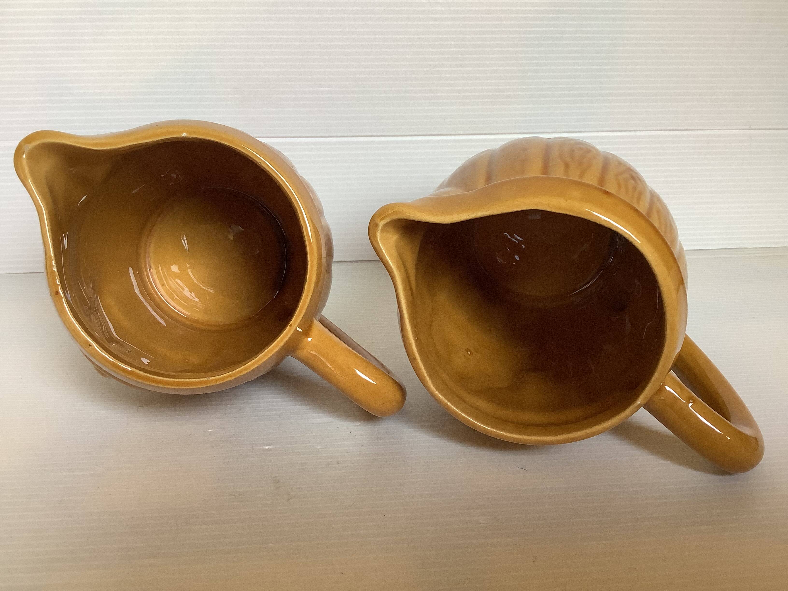 Pair of Desvres pitchers old barrel
