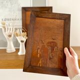 Set of two vintage Alsace wooden frames signed Boll