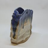 Ceramic pottery vase in relief signed angilella