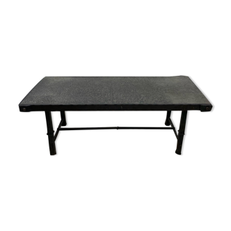 Hammered wrought iron coffee tables and metal sheet decoration