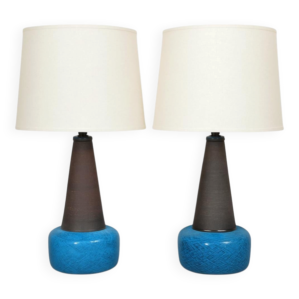Lampes de table en céramique Nils Kählert, Danemark, années 1960
