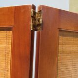 Screen 4 leaves in cherry and bamboo
