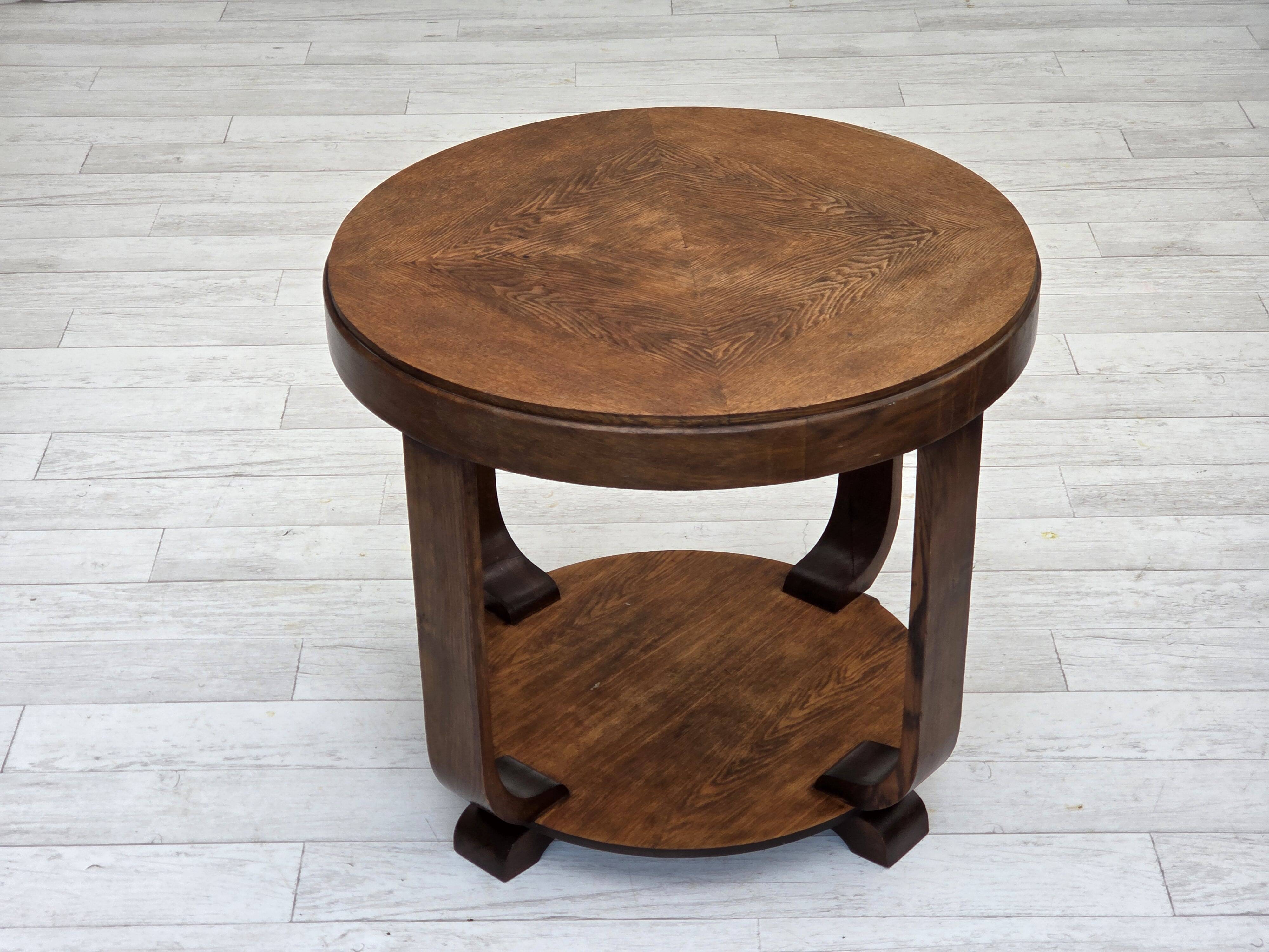 1950s, Danish artdeco coffee table, oak wood.
