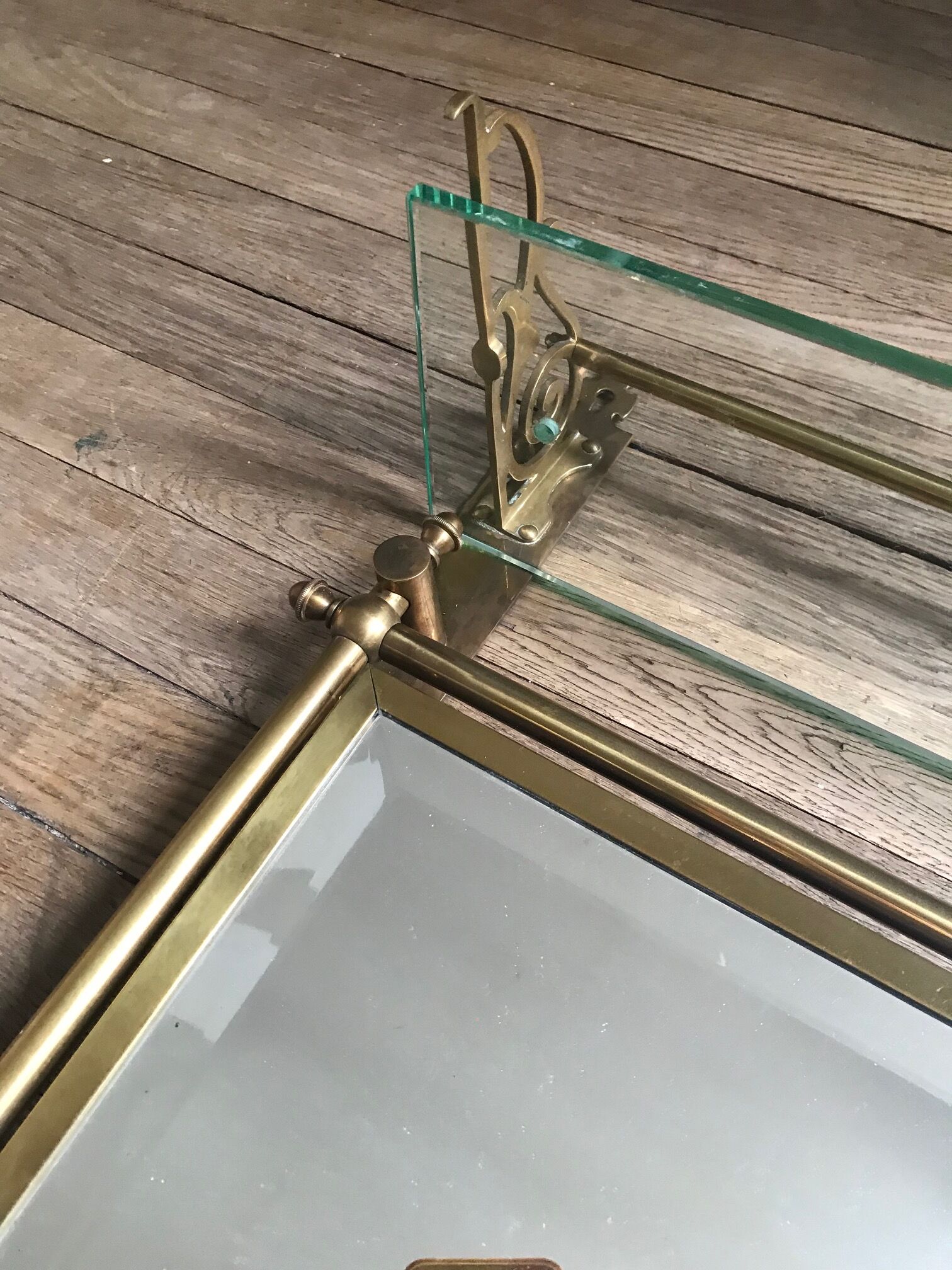 Miroir en laiton biseauté