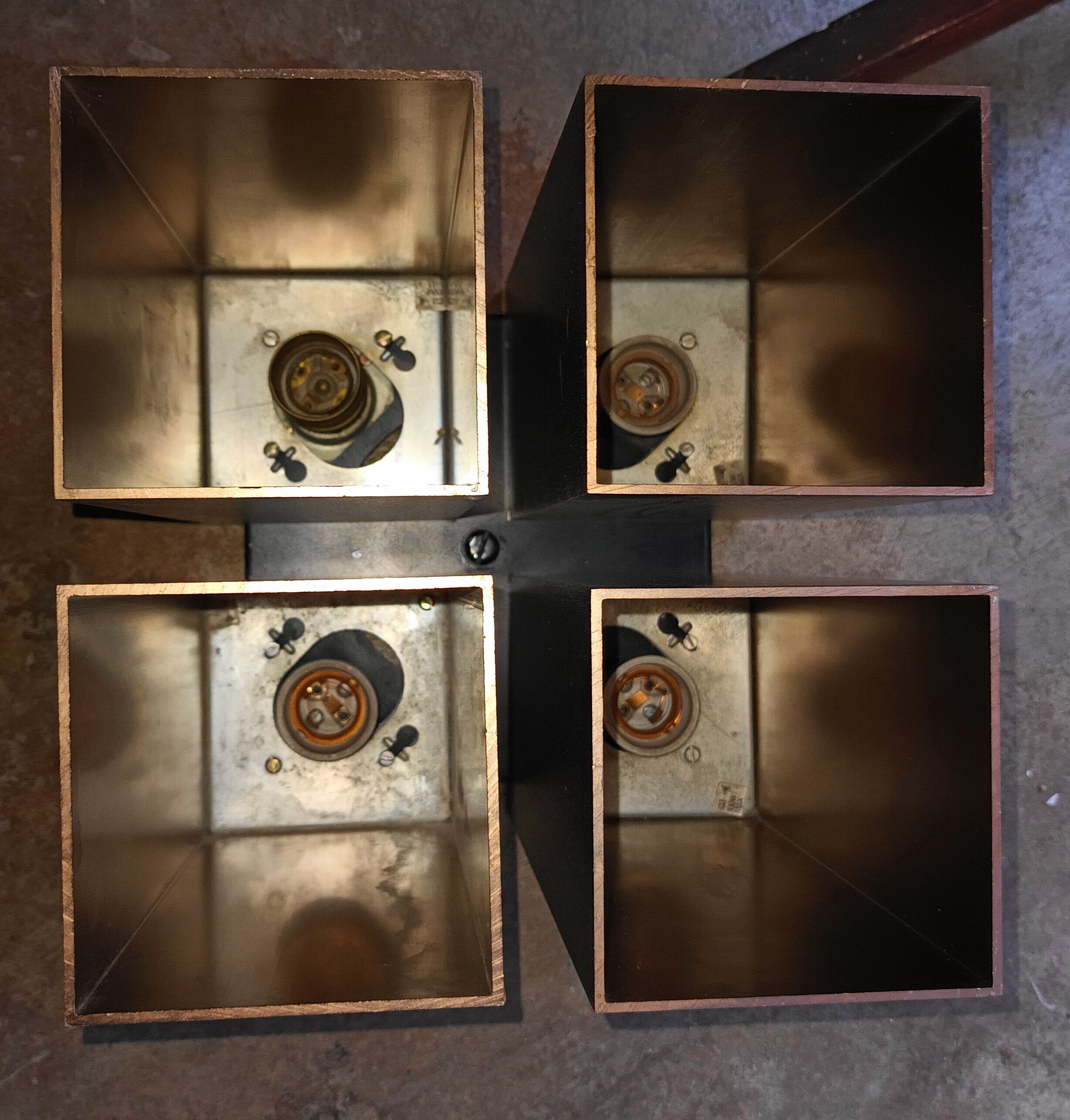 Raak ceiling lamp 4 burners, 70s