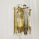 Set of 2 Mid Century Modern gilded ice glass wall lamps by J.T. Kalmar