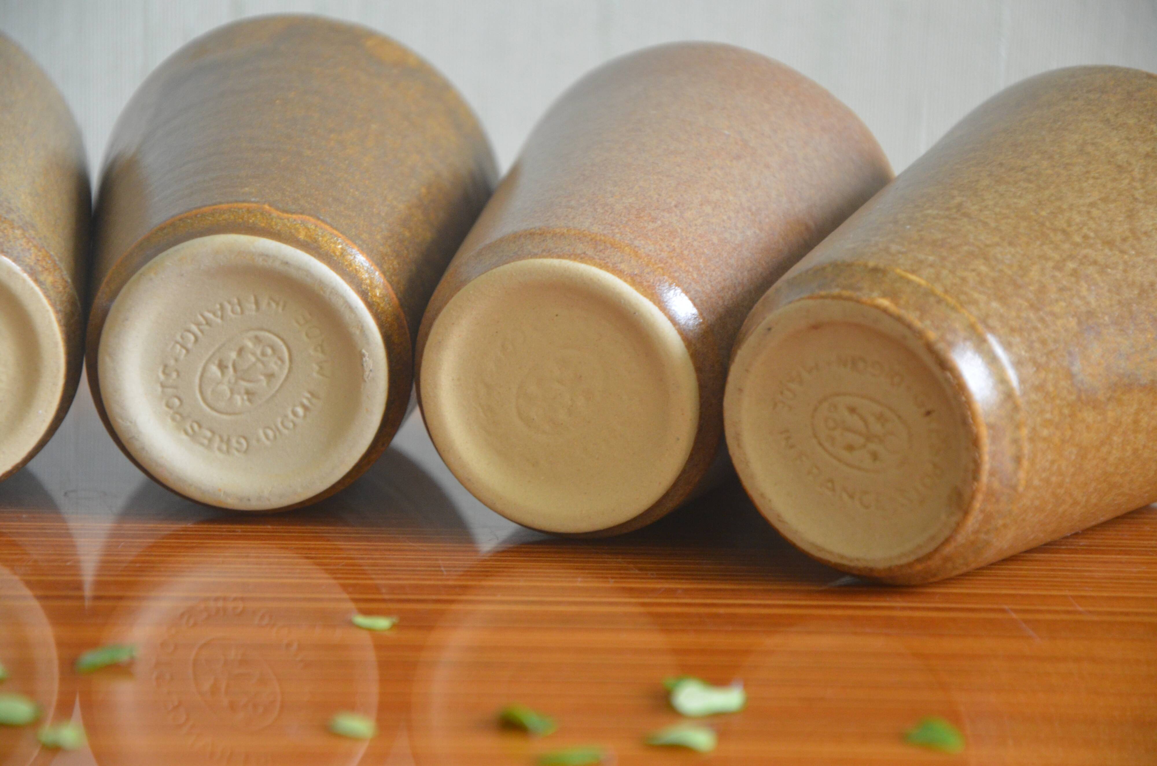 Set of 6 Digoin stoneware glasses