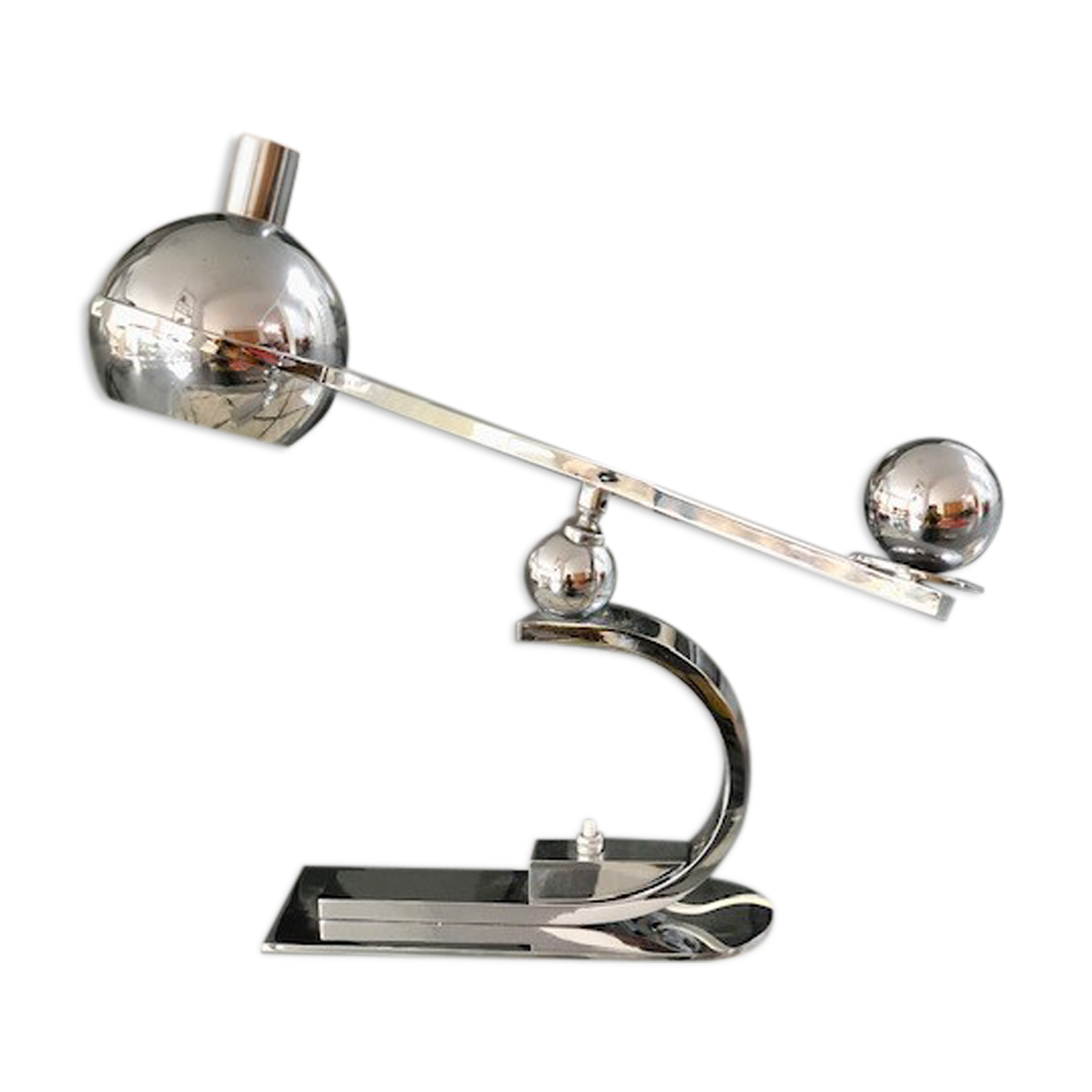 Art Deco desk lamp in stainless steel