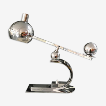 Art Deco desk lamp in stainless steel