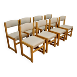 Set of 8 Brutalist Dining Chairs, 20th Century
