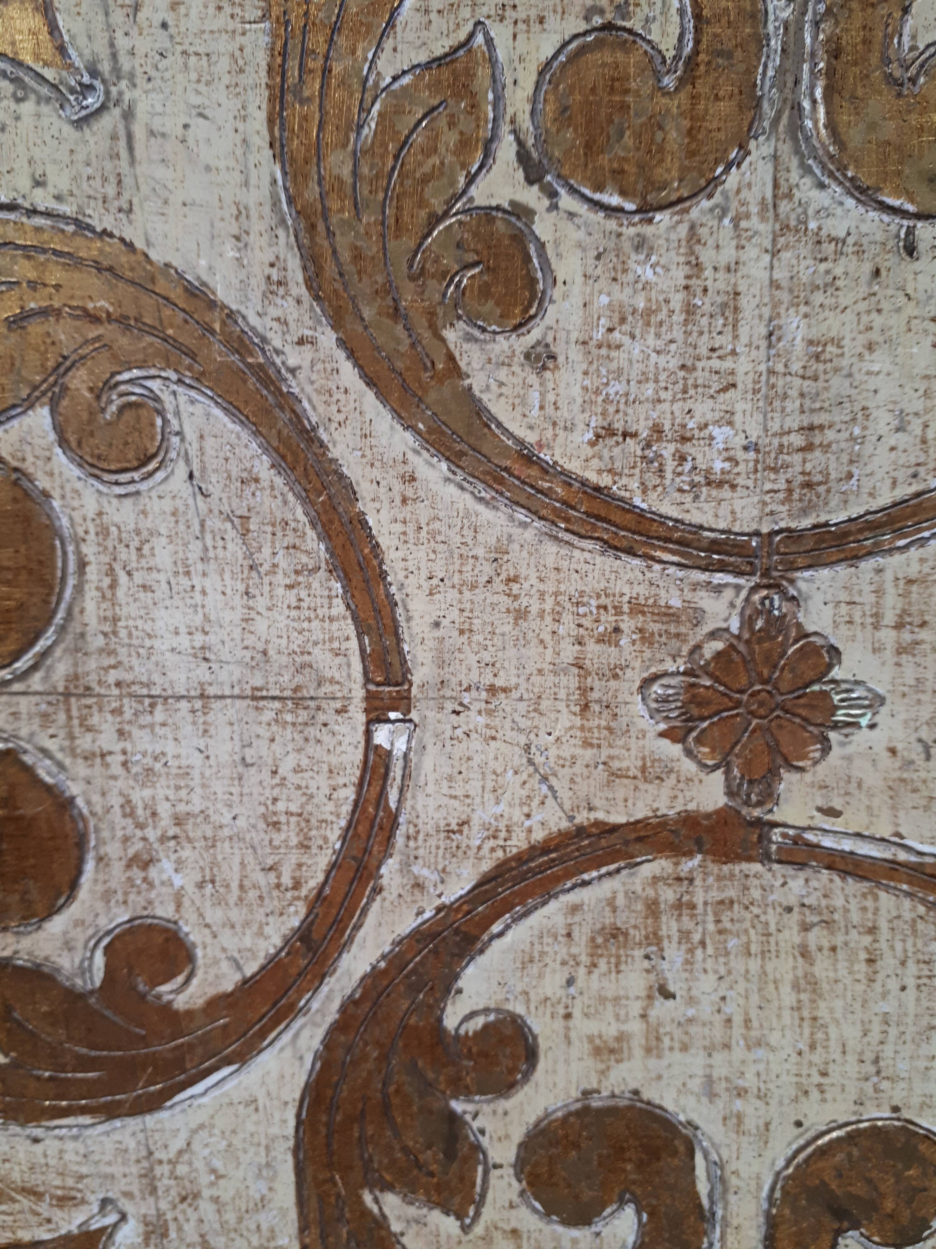 Square pedestal table gilded wood florentine style vintage 1950