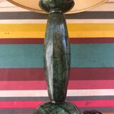 Ancient lamp column marble green veine noir - vintage beige lamp