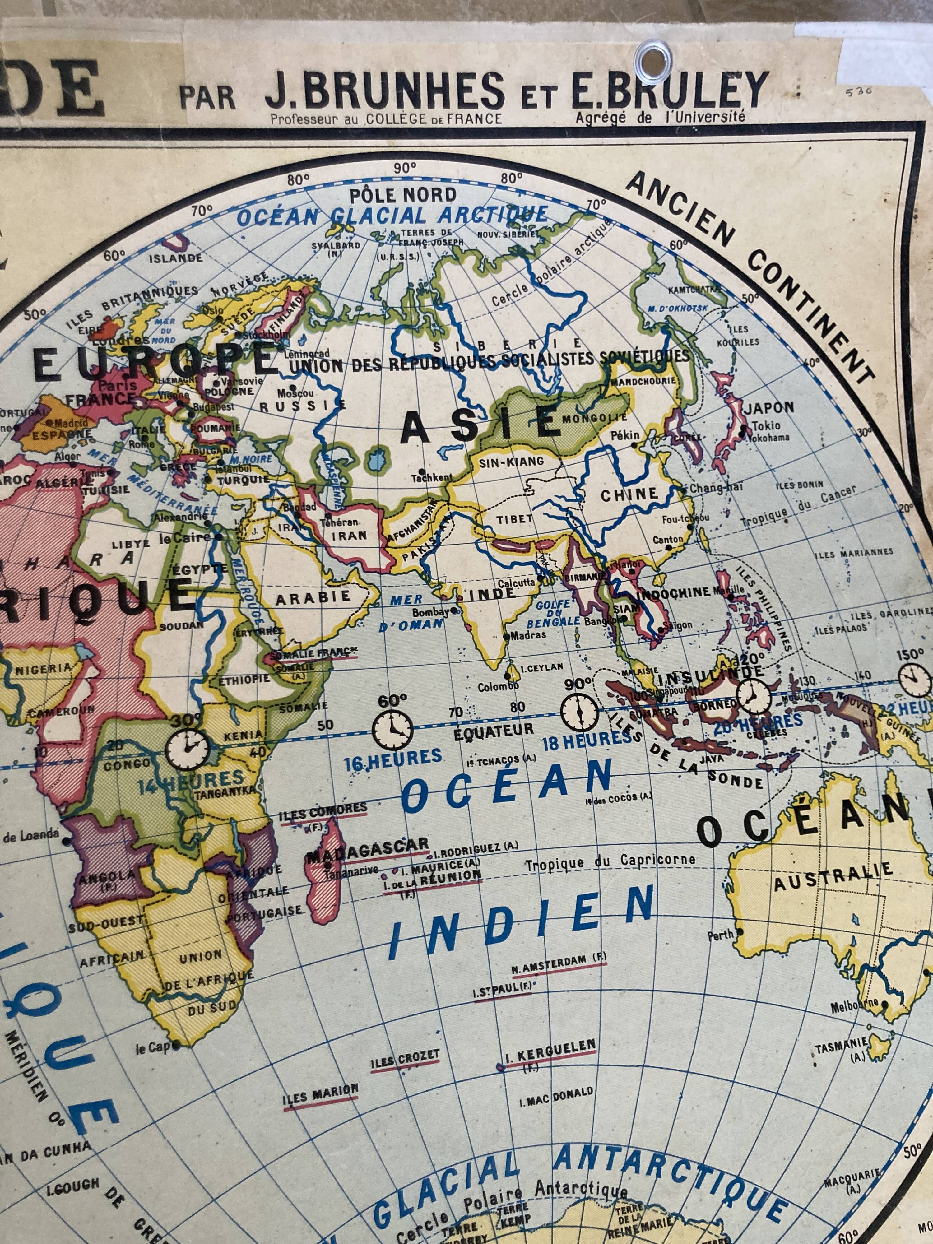 Carte scolaire mappemonde