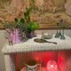 Meuble vintage en osier blanc