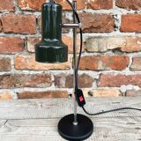Dark green, minimalist table lamp.