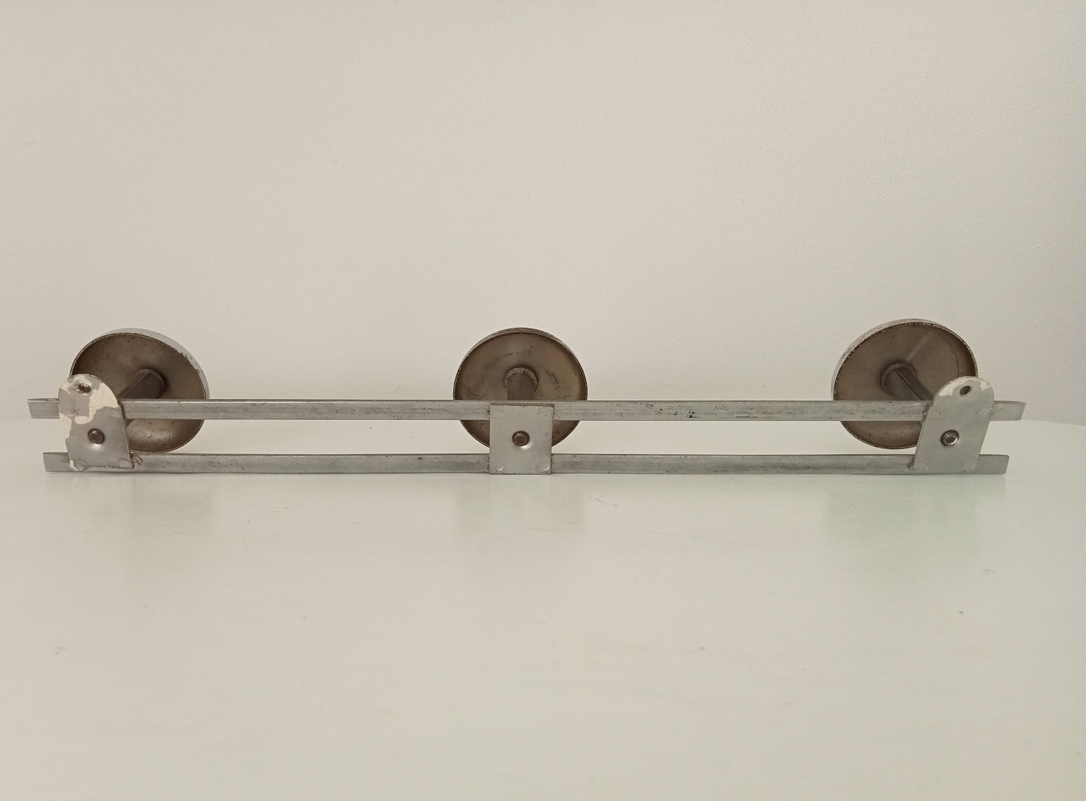 Vintage chrome wall coat rack from the 70s