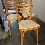 Chaises Baumann Bistrot Vintage Skaï Blanc