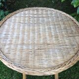 Rattan side table