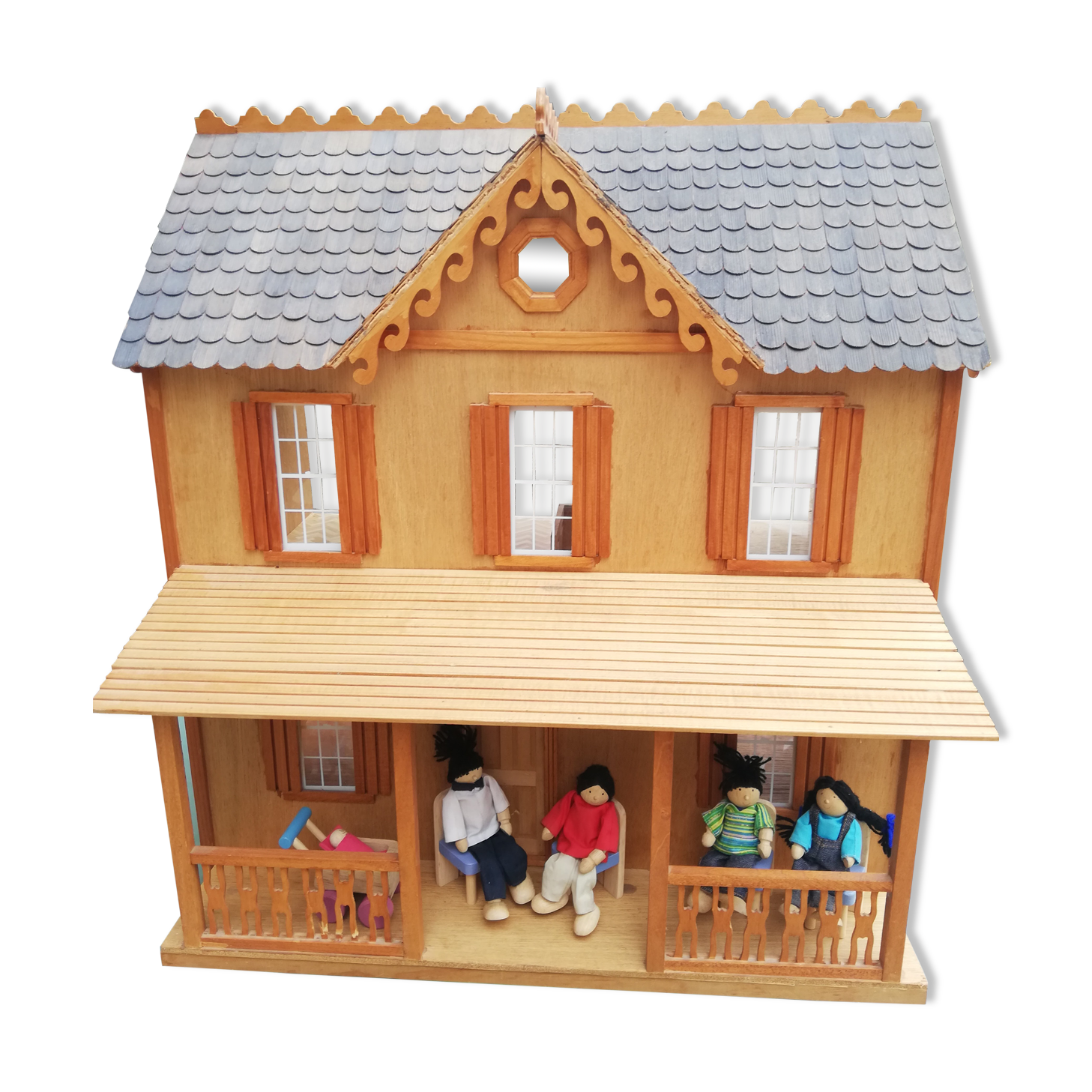 Vintage wooden dollhouse