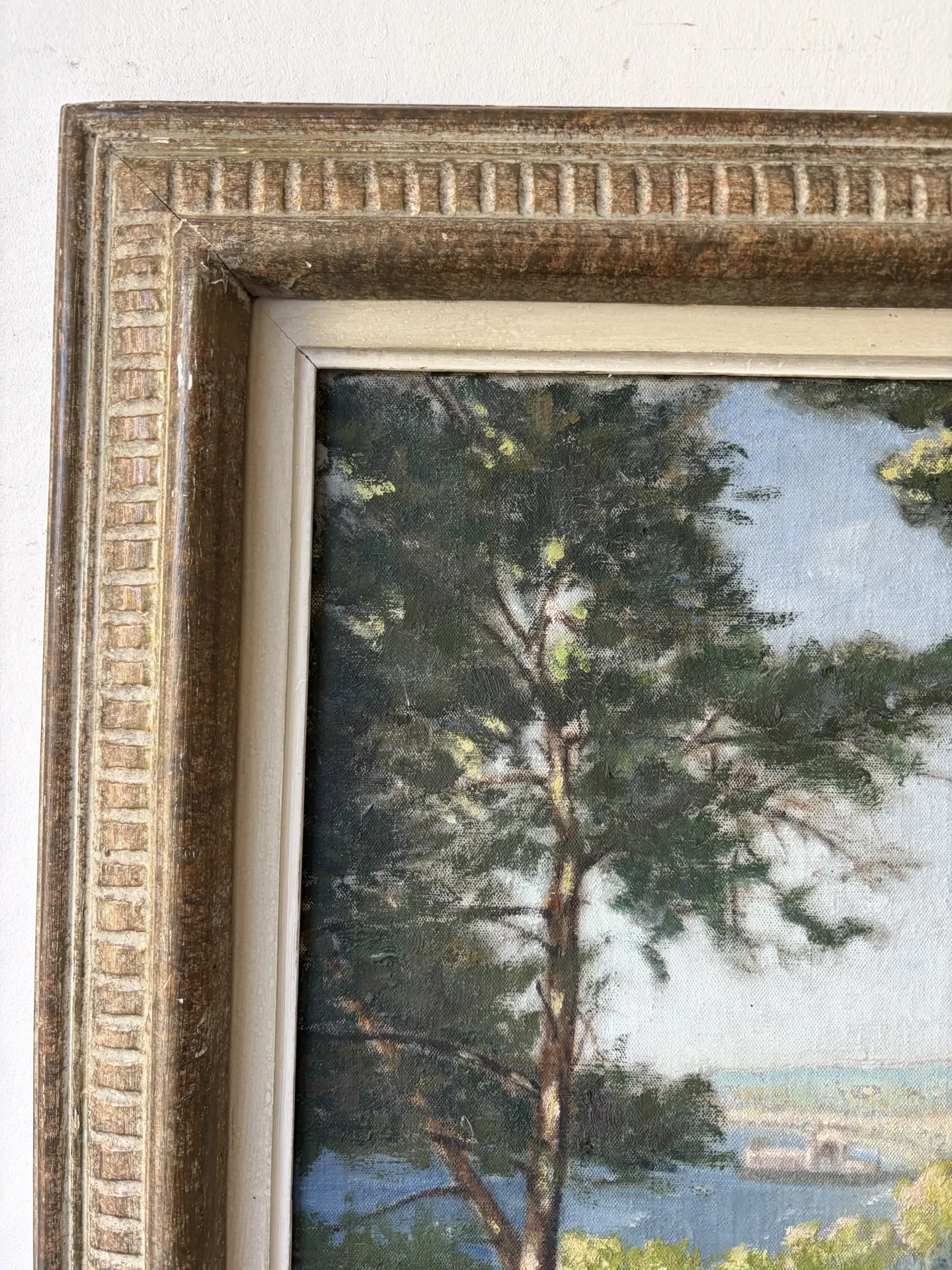 Mediterranean landscape, sea view, oil on canvas signed
