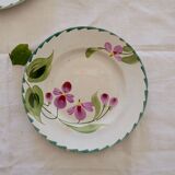 Set of 3 plates St. Amand & Hamage 1896 - 1952 iron earth hand-painted floral decoration