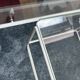 3 tables gigognes Max Sauze pour Isocèle – années 70 – métal blanc & verre