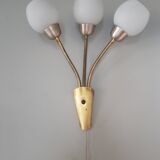 Wall light triple brass vintage