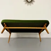 Sofa and armchair designed by Herta-Maria Witzemann, moulded wood, 1960s.