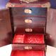 Chinese jewelry box in carved wood and inlaid stones 19th