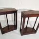 Pair of English 1920s carved oak sidetables